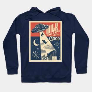 Milk does a body good Alien funny cow abduction poster Hoodie